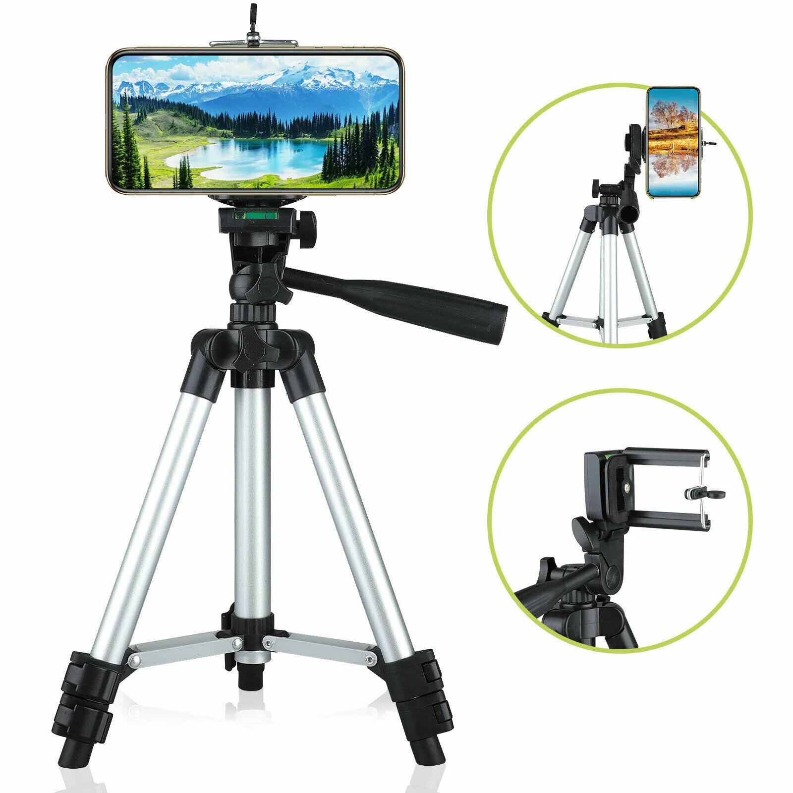 Professional Camera Tripod Stand Holder Mount for Iphone Samsung Cell Phone+ Bag