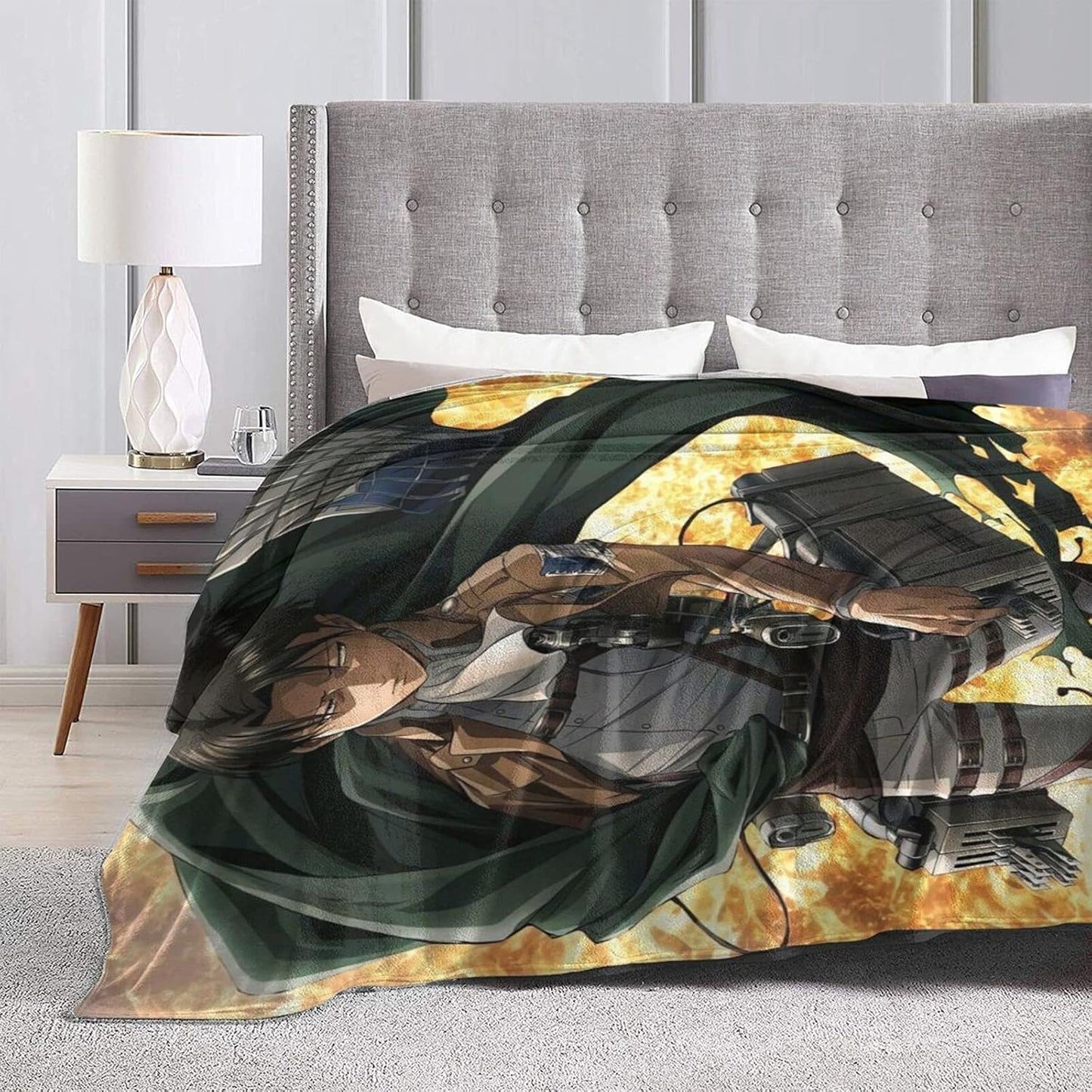 Levi Ackerman Soft and Comfortable Warm Fleece Blankets Beach Blanket Picnic Blankets Throw Blankets (60"X50")