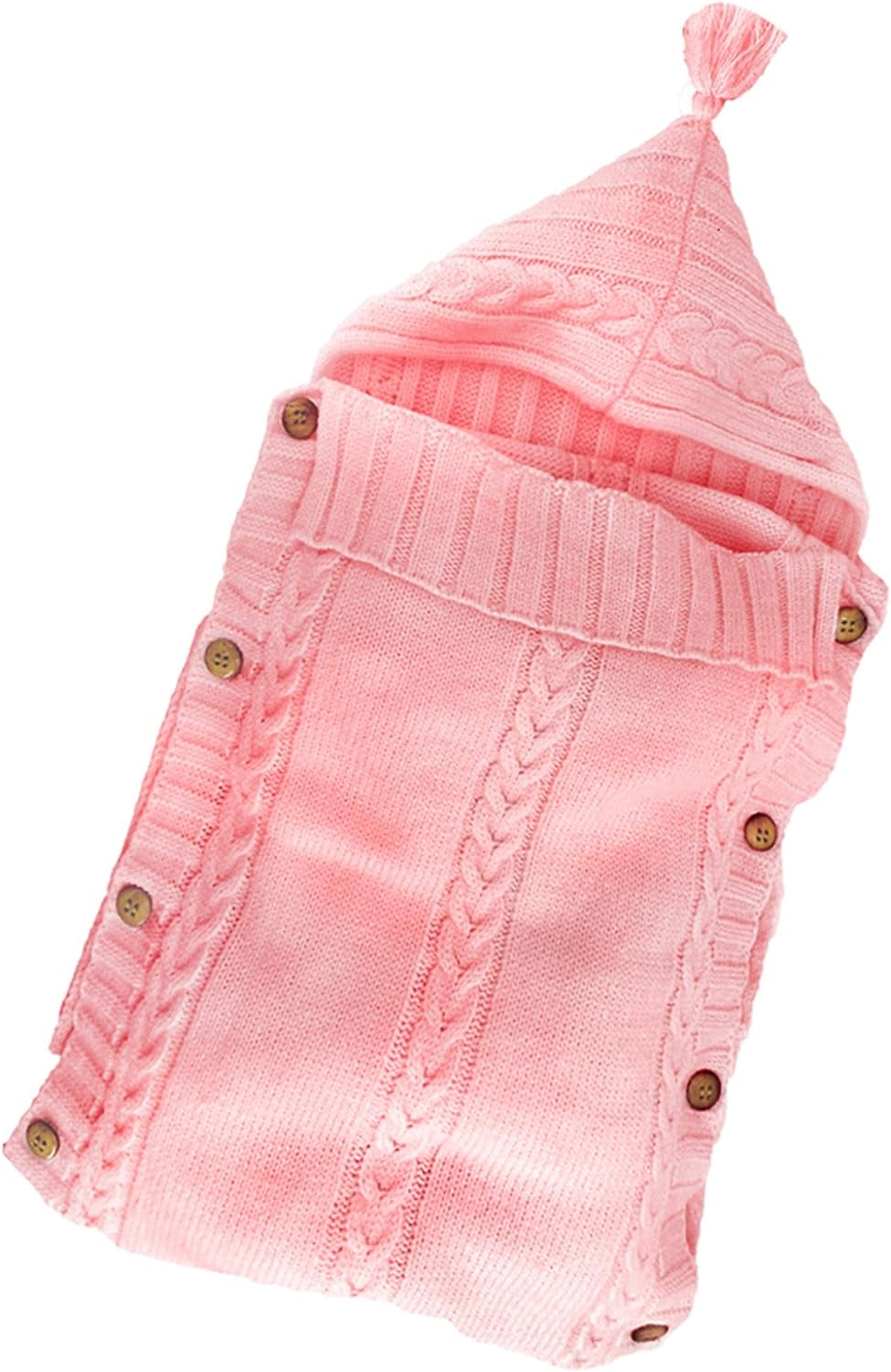 Baby Swaddle Blankets Knit Newborn Blankets Soft Receiving Blankets Hospital Blankets for 0-6 Months Baby Girls Boys Light Pink