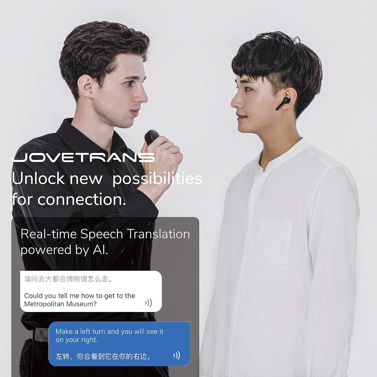 Mix Translator Earbuds, Portable Language Translator Device for On-The-Go Wireless Translation (White)