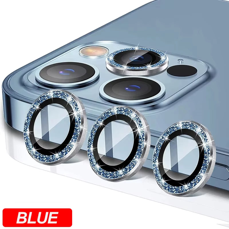 Camera Lens Protector for Iphone 11 12 13 Pro Max Mini 14 15 Pro Max Diamond Metal Protective Glass for Iphone 14 15 plus Lens