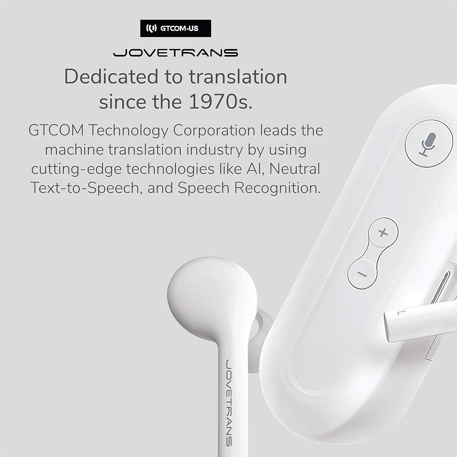 Mix Translator Earbuds, Portable Language Translator Device for On-The-Go Wireless Translation (White)