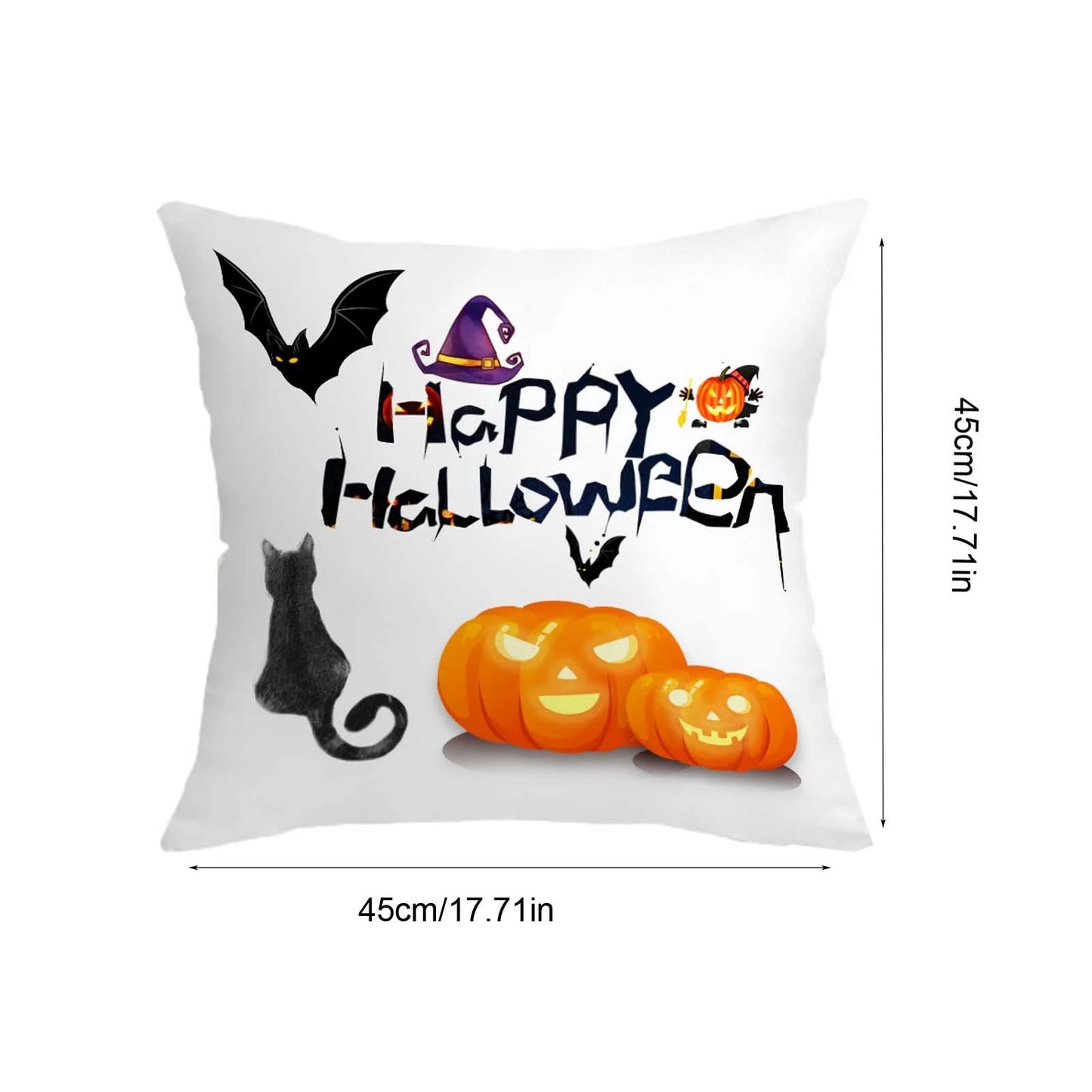 Pillowcases- Decorative Throw Pillows Cover, Happy Halloween Pattern, St. Patrick'S Day, Cotton, 1 Count