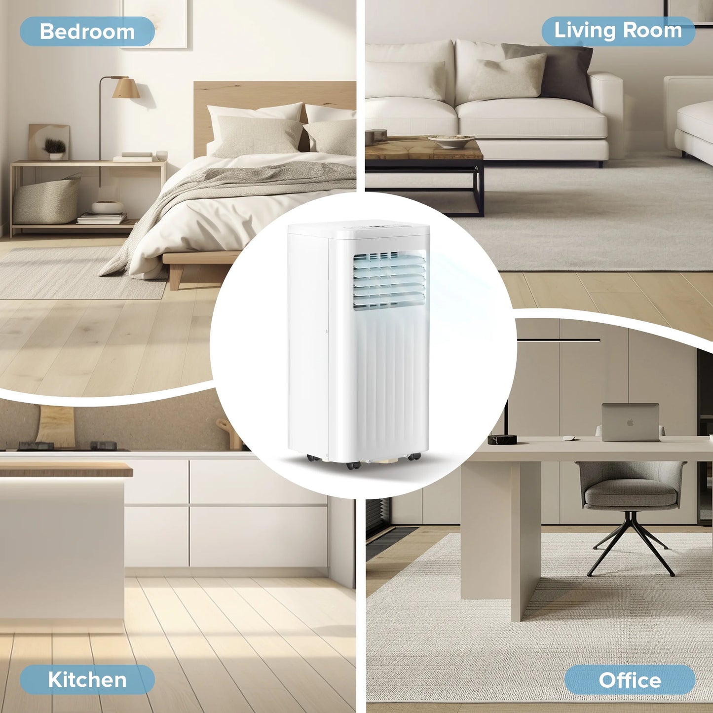 Portable Air Conditioners with Window Kits 5000BTU (8000 BTU ASHRAE), Dehumidifier, 2 Fan Speeds, AC Unit for Room