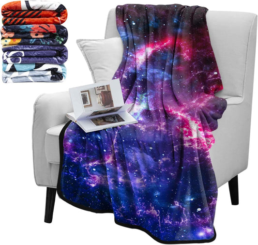 Star Galaxy Fuzzy Flannel Throw Blankets, Soft Blankets and Throws, Daughter Mom Friend Gift Star Galaxy Print Decorative Throw Blankets for Couch, 50"X60"