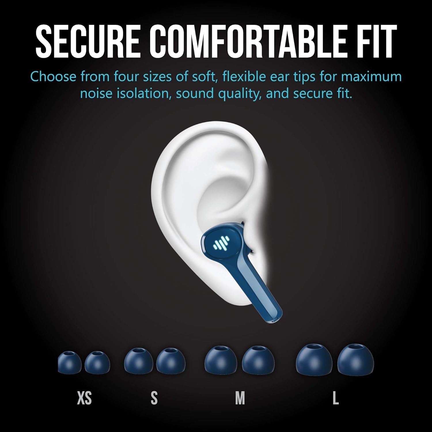 SG100 Gaming Wireless Earbuds, Bluetooth In-Ear with Changing LED Lights Ultra-Low 60Ms Latency and Hands-Free Call MEMS Microphone, Includes Compact Charging Case and 4 Ear Tips, Blue