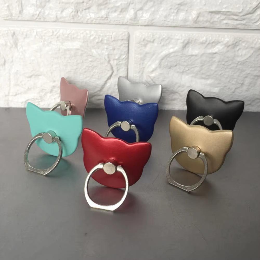 Mobile Phone Rotating Holder Cute Cats Shape High Viscosity Zinc Alloy Ring ABS Buckle for Iphone