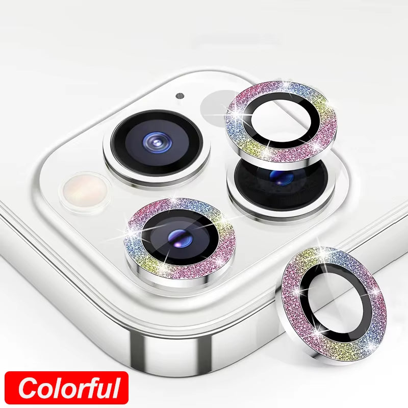 Camera Lens Protector for Iphone 11 12 13 Pro Max Mini 14 15 Pro Max Diamond Metal Protective Glass for Iphone 14 15 plus Lens