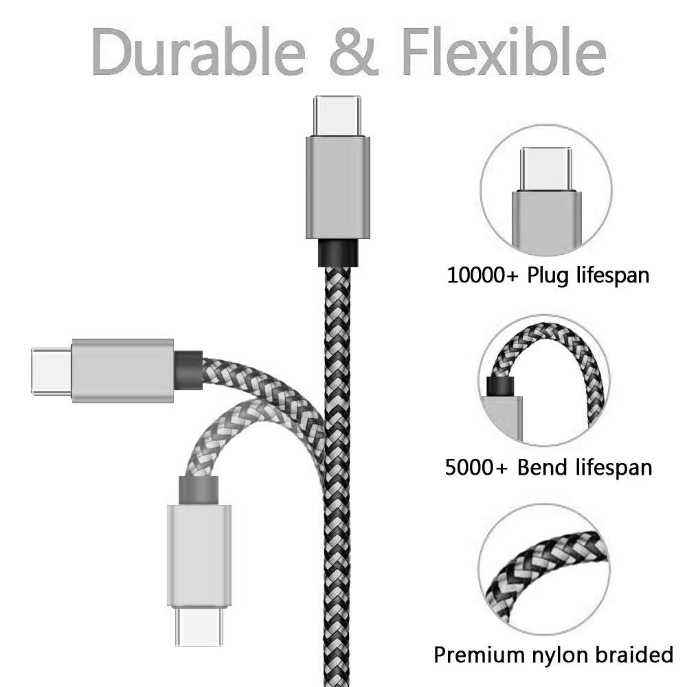 USB Type C Cable Date Sync 2.4A Fast 1M 2M 3M Charging Nylon Braided Wire Charger Cable for Samsung Huawei Android Mobile Phone