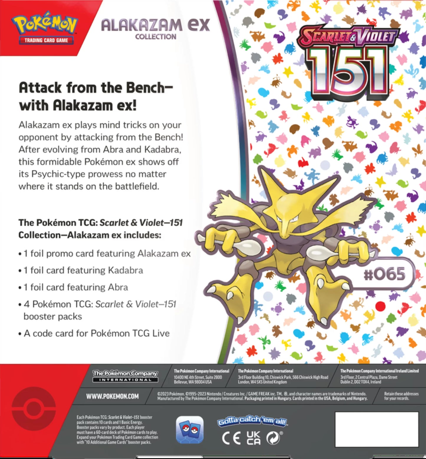 Scarlet & Violet 3.5 151 Collection Alakazam Ex - TCG: Scarlet & Violet 151 Booster Packs