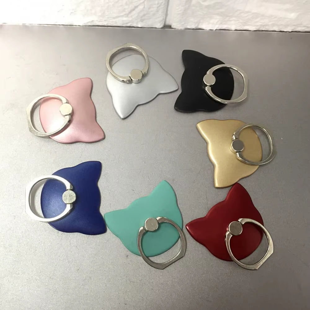 Mobile Phone Rotating Holder Cute Cats Shape High Viscosity Zinc Alloy Ring ABS Buckle for Iphone