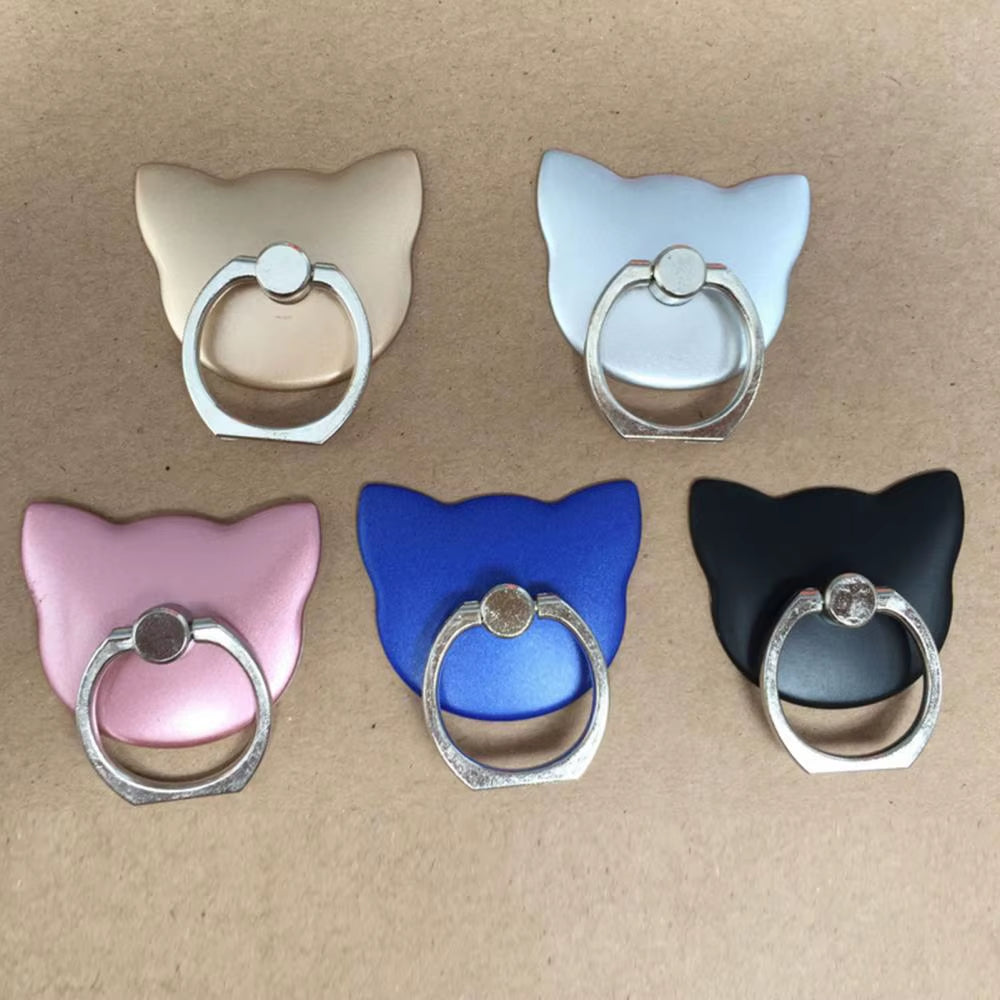 Mobile Phone Rotating Holder Cute Cats Shape High Viscosity Zinc Alloy Ring ABS Buckle for Iphone