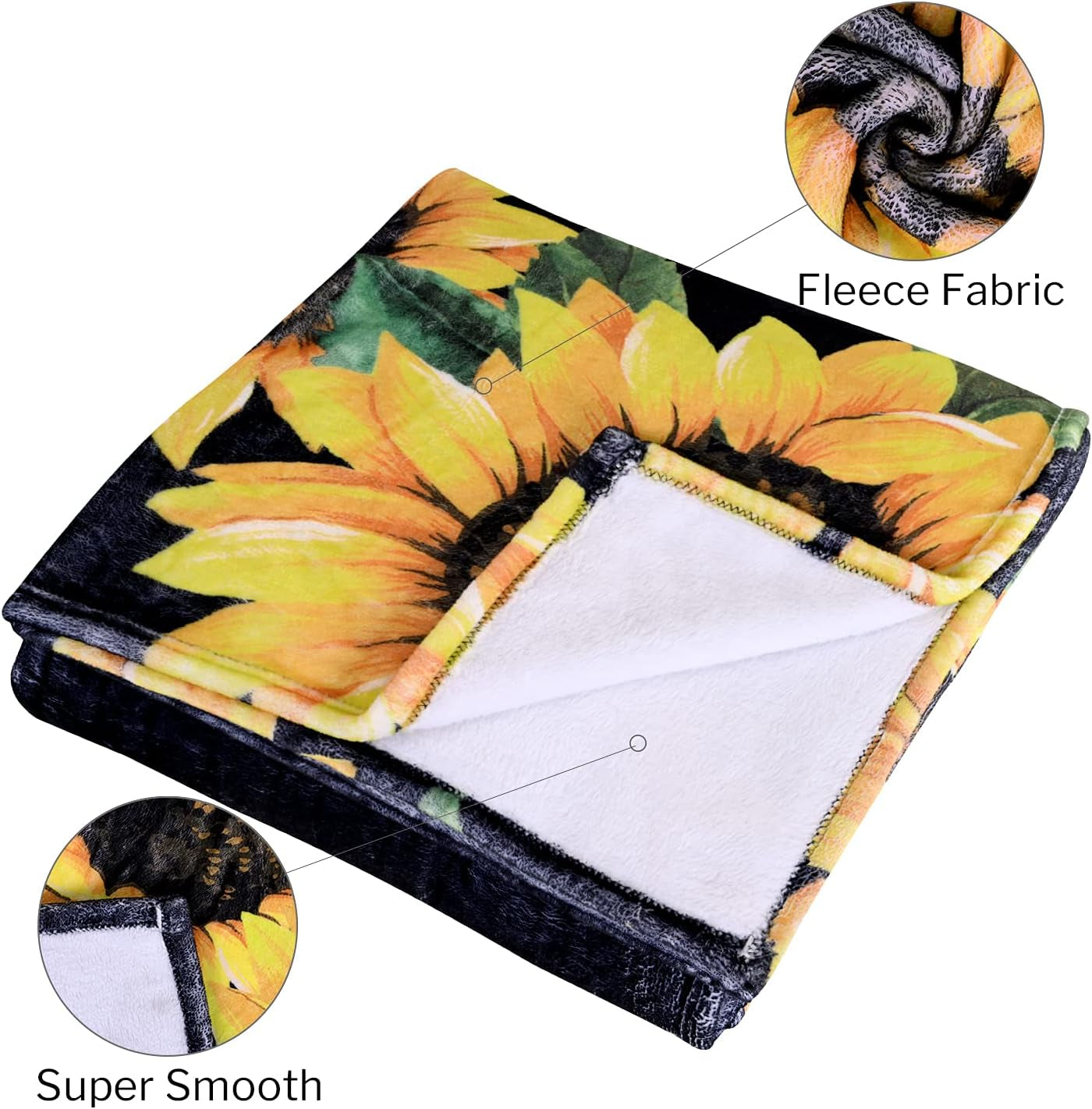 Sunflowers Blankets Sunflower Throw Blankets for Couch Fleece Blankets Warm Sunflower Blanket Sunflower Blanket Throw Fluffy Blanket Travel Blanket Cute Throw Blankets