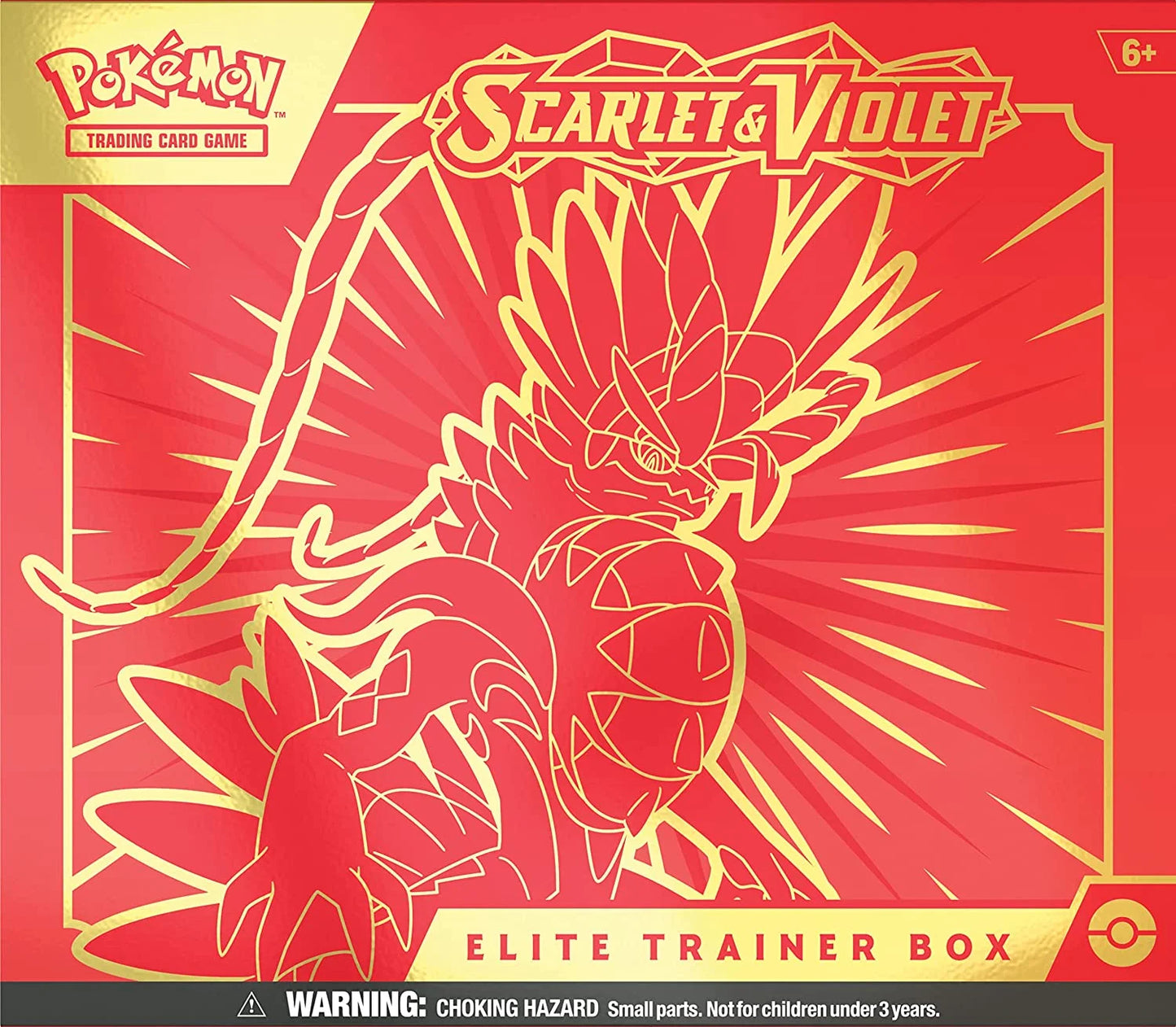 Scarlet and Violet Elite Trainer Box featuring Koraidon