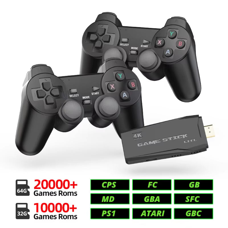 M8 Retro Video Game Console 4K 2.4G Wireless Console Game Stick 4K 20000 Games Portable Dendy Game Console for PS1/GBA/MD