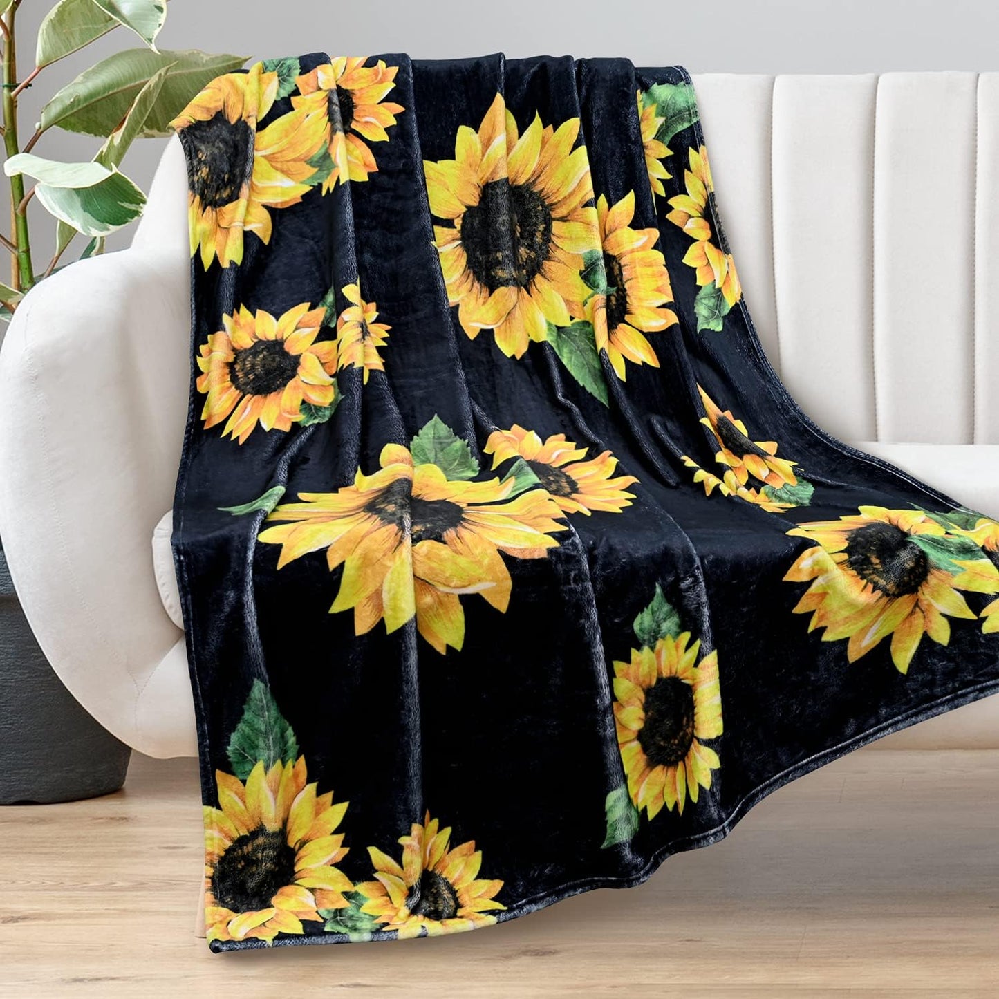 Sunflowers Blankets Sunflower Throw Blankets for Couch Fleece Blankets Warm Sunflower Blanket Sunflower Blanket Throw Fluffy Blanket Travel Blanket Cute Throw Blankets